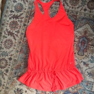 Nike dry fit long skirted tank with back pocket